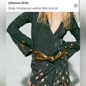 Body wrapping leather Belt Bronze